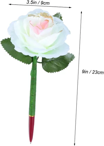 Miniatura 4 de STOBOK Paquete de 12 bolígrafos de gel rosa con diseño creativo de flores para niños y niñas y estudiantes, suministros de escritura