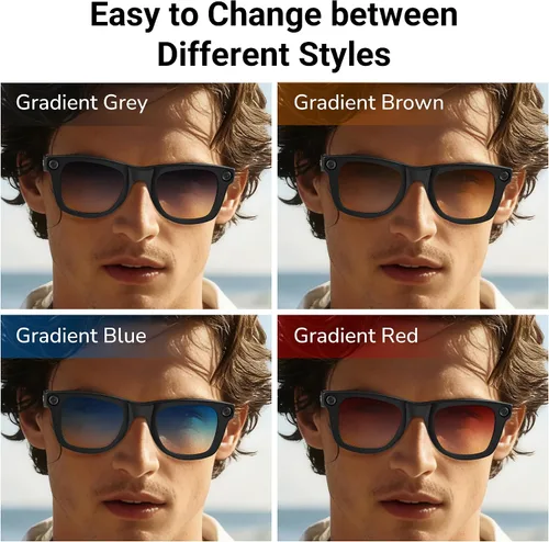 Miniatura 2 de BonFook HiBloks Transitions/Gradient Polarized Matte/Shiny Clip-On Lenses for RayBan Gen 1&2 Meta Wayfarer(RW4006/4008/4012)