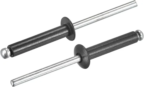 Miniatura 22 de uxcell Remaches ciegos de aluminio, 0.126 in x 0.197 in (1/8 pulgadas x 13/64 pulgadas), remache de extremo abierto, cabeza redonda plana para unir