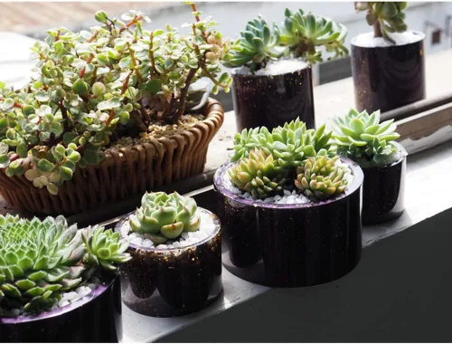 Miniatura 5 de Molde redondo de resina para maceta, molde de resina cilíndrica de silicona, para bricolaje, macetas de jardinería, manualidades, decoración