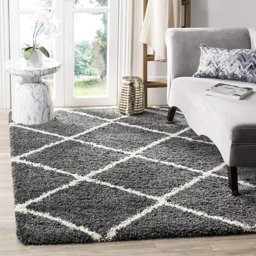 Miniatura 106 de SAFAVIEH - Alfombra de la colección Hudson Shag, diseño de enrejado moderno, no desprende pelusa y fácil de cuidar, 2 pulgadas de grosor, ideal
