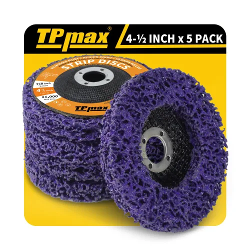Miniatura 8 de TPmax Rueda eliminadora de óxido de discos de 4-1/2 pulgadas x 7/8 pulgadas, rueda de tira de polietileno para quitar pintura y oxidación, disco