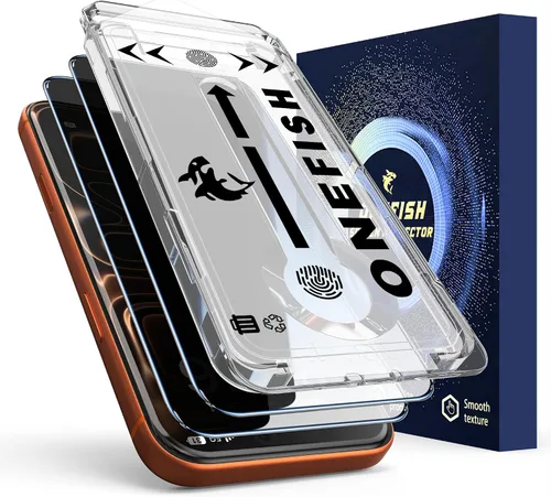 OneFish Protector de Pantalla de Privacidad para iPhone 17 Pro Max [6.9 Pulgadas], Protección de Borde Airbag Anti Espía Película de Vidrio Templado