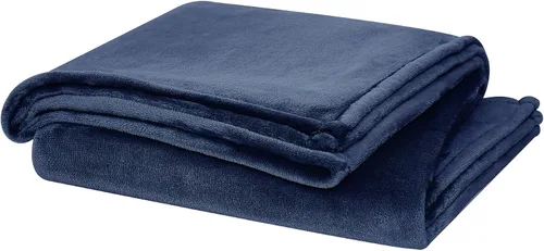Miniatura 2 de CANNON Manta de felpa sólida de poliéster azul oscuro, 1 pieza, 50 x 60 pulgadas, sólida, 100% poliéster, para hombres y mujeres, certificado