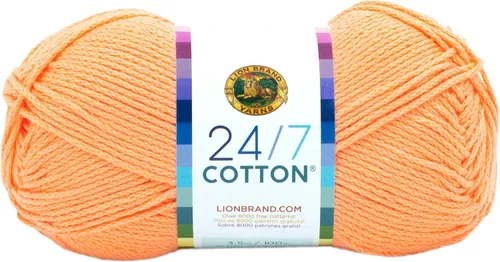 Miniatura 131 de Lion Brand Yarn, Hilo ligero mercerizado de algodón 24/7 para tejer, ganchillo y manualidades, Almirante, 1 paquete, 185 yardas de fibra natural