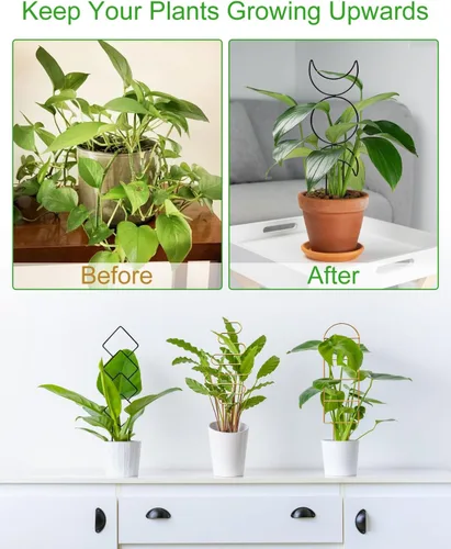 Miniatura 3 de Paquete de 4 enrejados de plantas trepadoras de interior, enrejado pequeño para plantas en macetas al aire libre, enrejado de metal para plantas