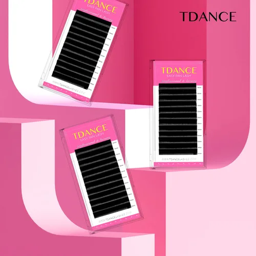 Miniatura 7 de TDANCE - Extensiones de pestañas con volumen y forma de abanico, rizado C CC D DD J B L, 0.03-0.12 mm de grosor, pestañas con volumen