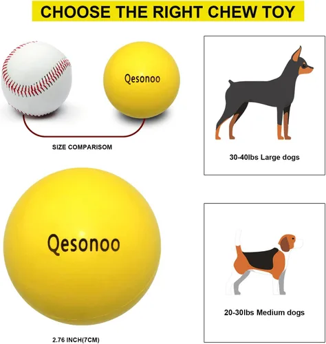 Miniatura 3 de Pelotas para perros indestructibles, de goma sólida para perros masticadores agresivos, de razas grandes, no tóxicas, flotantes y de alta Bolas