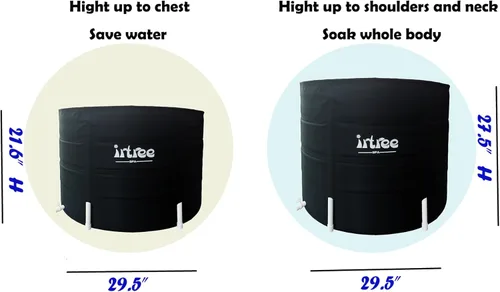 Miniatura 4 de Bañera portátil para adultos – Bañera de inmersión fría plegable con barril de ducha (diámetro 29.5 pulgadas x alto 21.6 pulgadas)