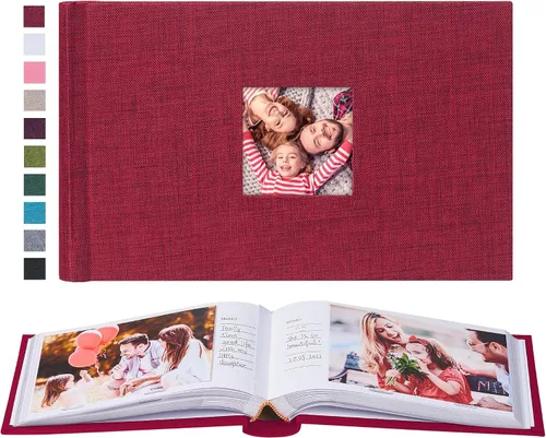 Miniatura 17 de Mublalbum Álbum de fotos de 4 x 6 pulgadas, 300 fotos, cubierta de lino con áreas de notas, libro de fotos para boda, familia, bebé y vacaciones