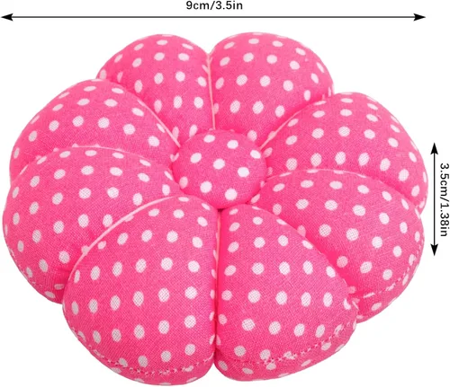 Miniatura 3 de Rolybag Alfileres de muñeca con correa elástica, cojín de aguja de calabaza para coser y usar agujas para costura o manualidades (rojo rosa)