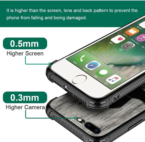Miniatura 20 de Carcasa para iPhone 8 Plus, 9H de cristal templado para iPhone 7 Plus, para hombres y niños, diseño de patrón fresco a prueba de golpes, Grano