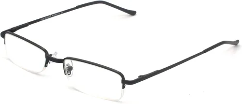 Miniatura 3 de Paquete de 2 lentes de lectura rectangulares de metal con media montura con estuche para hombres y mujeres