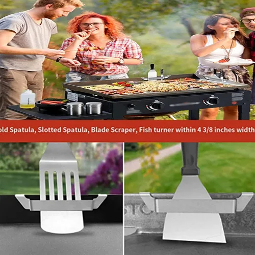Miniatura 3 de Soporte de espátula de acero inoxidable, soporte para herramientas de barbacoa, soporte de herramientas de acero inoxidable para acampar al aire