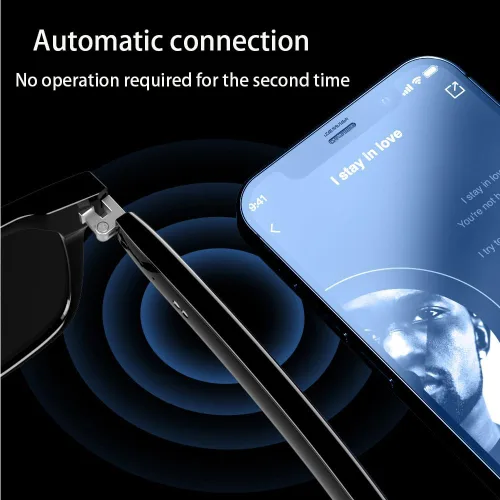Miniatura 2 de Lentes de audio inteligentes, lentes de sol inteligentes con auriculares inalámbricos, altavoz, lente polarizada, control táctil, música de oído