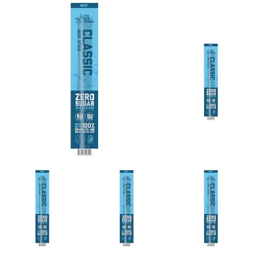 Miniatura 7 de The New Primal Palito de carne de res clásico, aprobado por Whole30, Paleo, Keto, básico de despensa, certificado sin gluten, bajo en carbohidratos