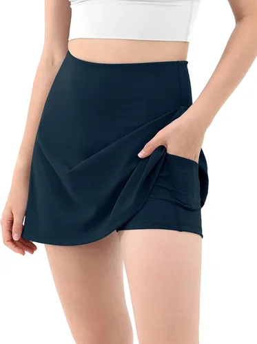 ODODOS Falda pantalón deportiva de tenis para mujer con bolsillos incorporados, faldas activas de golf para deportes, correr, gimnasio, entrenamiento