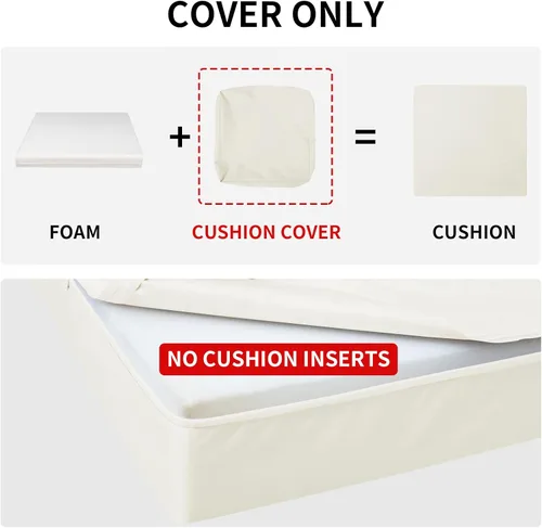 Miniatura 7 de Easy-Going - Paquete de 4 fundas de cojín impermeables para patio, de 24x22x4 pulgadas, fundas de repuesto antideslizantes para asientos al aire
