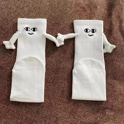 Miniatura 9 de Calcetines tomados de la mano,Divertidos pares magnéticos de mano a mano calcetines de tubo medio,Calcetines novedosos para muñecas 3D, regalos