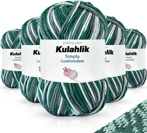 Miniatura 93 de 50g (1x50g) Hilo Acrílico para Crochet y Tejido, Hilo Degradado Colorido, 1 Rollo de Madejas, Hilo Acrílico Multicolor, Perfecto para Proyectos