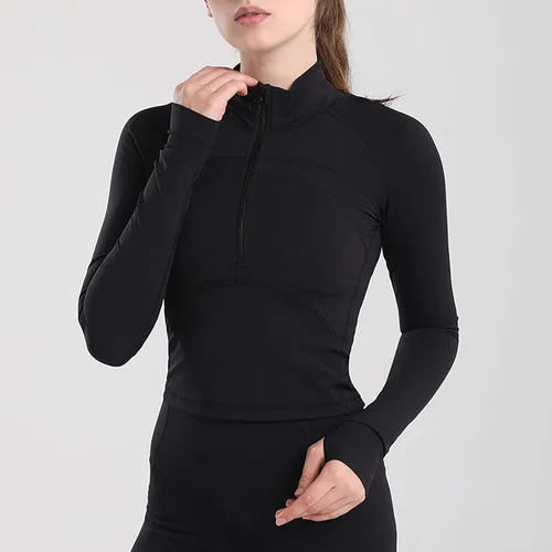 Miniatura 5 de Específico Heart - Chaqueta de yoga para mujer, 12 con cremallera, forro polar térmico, manga larga, con agujeros para el pulgar