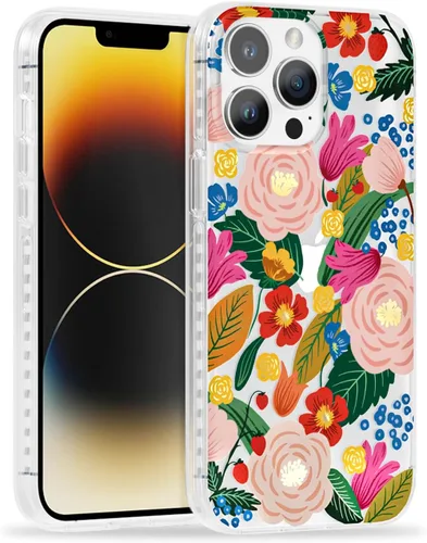 Miniatura 30 de SCORPIFY Funda para iPhone 13 con diseño floral de Nemophila azul, bonita funda transparente para teléfono con flores para mujeres y niñas