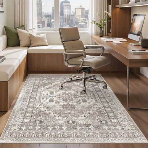Miniatura 9 de befbee Alfombras de 4 x 6 pies para sala de estar y dormitorio, alfombra antideslizante lavable, alfombras de área ligeras resistentes a manchas