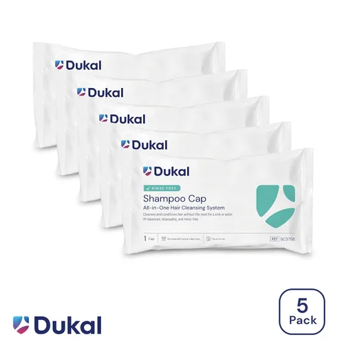 Miniatura 2 de Dukal SC3756-5 Redi-Wash - Tapa de champú sin enjuague, paquete de 5