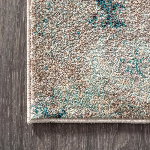 Miniatura 9 de JONATHAN Y CTP103A-3 Alfombra contemporánea POP moderna abstracta vintage desvanecida para interiores, estilo bohemio, fácil de limpiar, alto Azul