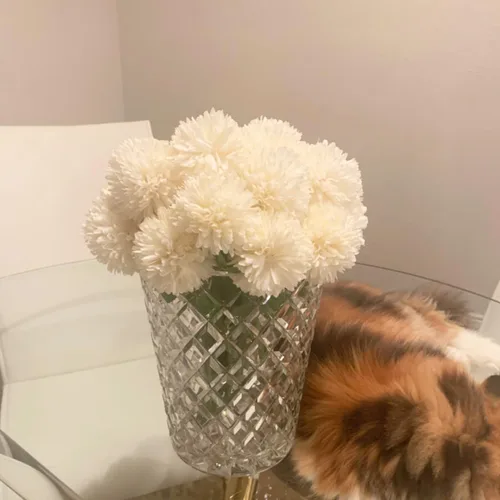 Miniatura 2 de 20 ramos de flores artificiales de crisantemo, arreglo de flores de seda de hortensias de plástico para Halloween, Acción de Gracias, Navidad