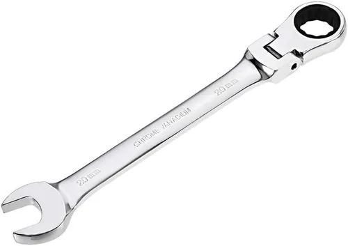 uxcell Llave combinada de trinquete de cabeza flexible de 0.787 in métrica 72 dientes 12 puntos trinquete caja terminada herramientas de llave