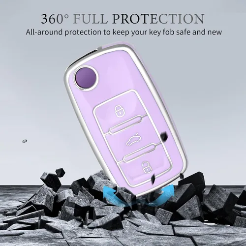Miniatura 4 de OFFCURVE - Funda para llavero Volkswagen, carcasa protectora completa de TPU suave para llavero de VW Jetta Golf Polo Passat MK8 Tiguan Beetle