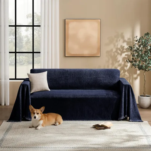Miniatura 21 de Funda de sofá modular para perros, lavable para sofá de 2 cojines, funda de felpilla para sofá seccional, protector de muebles multiusos para niños