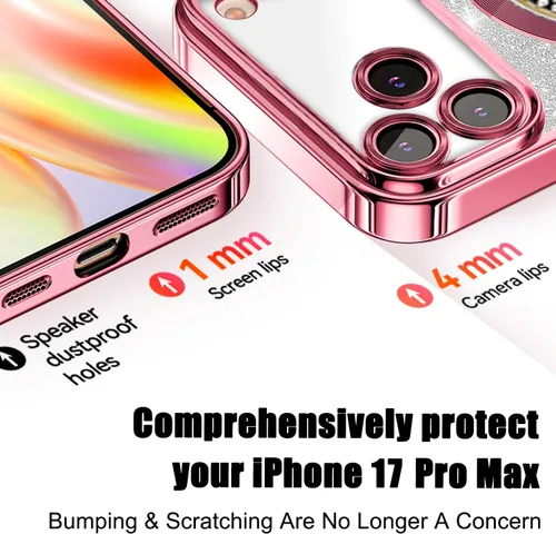 Miniatura 101 de Misscase Funda magnética con purpurina para iPhone 11 compatible con MagSafe, protección completa, delgada, a prueba de golpes, antiarañazos