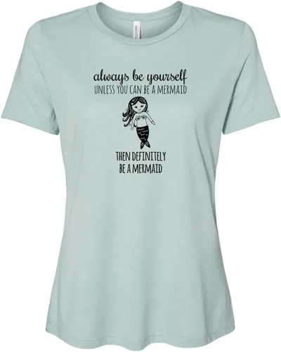 Miniatura 6 de Cute Women's Screen Printed Crew Neck Tee, Shirts With Sayings, Dusty Blue or Olive