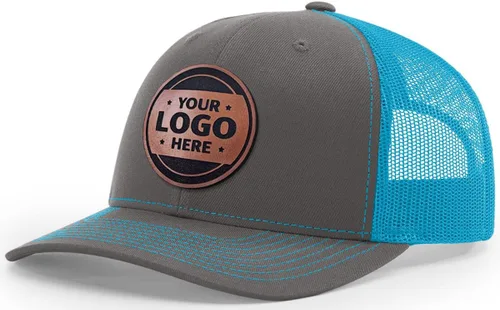 Miniatura 45 de Sombrero de parche de cuero de camionero personalizado grabado con láser