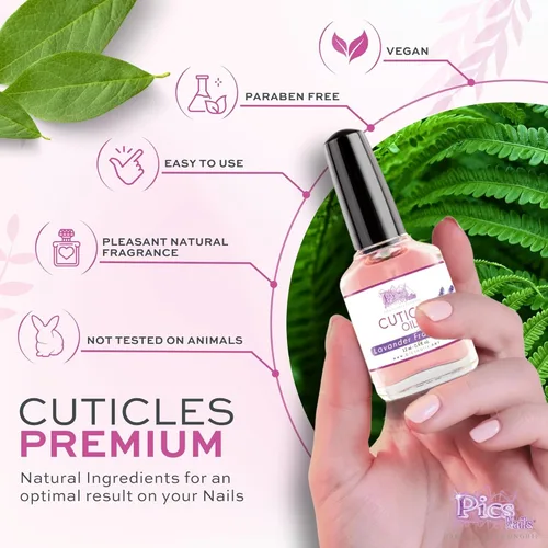 Miniatura 4 de Pics Nails Aceite profesional para cutículas, suavizante de cutículas de lavanda para uñas y cuidado de cutículas, tratamiento de reparación