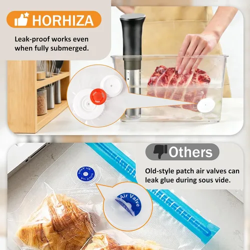 Miniatura 3 de Bolsas selladoras al vacío reutilizables para alimentos, 60 unidades de 8 x 10 pulgadas y 10 x 11 pulgadas, bolsas selladoras al vacío para cocinar