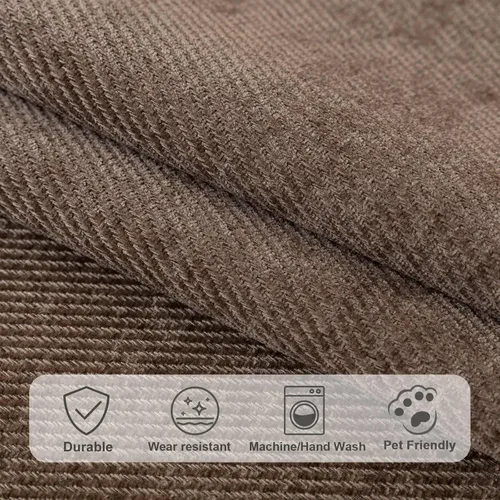 Miniatura 4 de Funda de Sofá de Felpa Suave Lavable, Antideslizante, Fundas de Sofá Seccional Mullidas para Sofá de 3 Cojines, Funda de Sofá en Forma de L