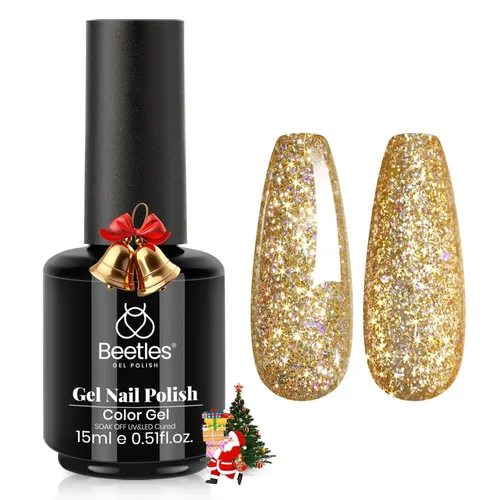 Miniatura 144 de Beetles - Esmalte de uñas de gel verde luminoso que brilla en la oscuridad, esmalte de uñas de gel que se absorbe con lámpara LED UV, arte de uñas
