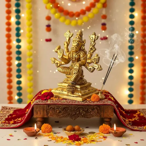 Miniatura 7 de LOVENSPIRE Estatua de la diosa Varahi Devi Amman de latón macizo para Pooja (3 pulgadas) – Ídolo de la deidad espiritual india para decoración