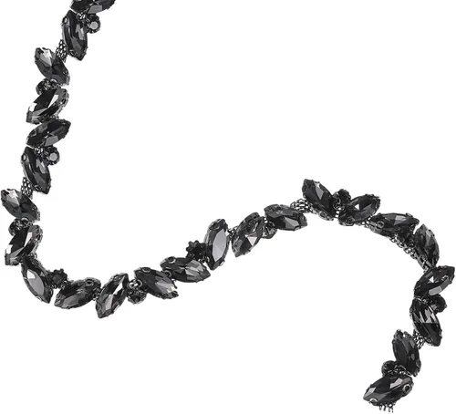 Miniatura 17 de uxcell Borde de cadena de diamantes de imitación de 1 yarda, aplique de cadena de cristal brillante de 0.394 pulgadas para costura, joyería