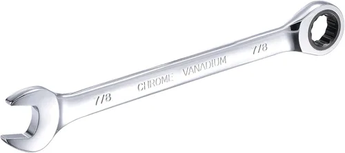 Miniatura 5 de uxcell Llave combinada de trinquete de 7/8 Pulgadas SAE de 72 dientes y 12 puntos con punta en caja, herramientas de llave de Cr-V