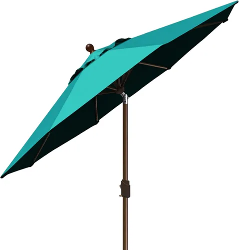 Miniatura 8 de EliteShade USA sombrilla de 9 pies para patio, sombrilla de mesa para exteriores con ventilación, no se decolora en 10 años, color teja Verde azulado