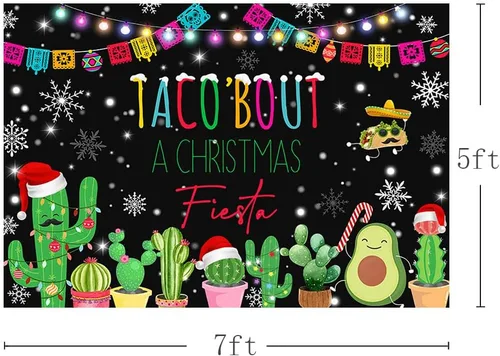 Miniatura 3 de MEHOFOND Telón de fondo de fiesta de Navidad de 7 x 5 pies, decoración de fiesta de Navidad mexicana, fiesta de Navidad, fotografía, fondo mexicano