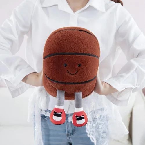 Miniatura 2 de Pelotas de baloncesto de 9.8 pulgadas, suaves y divertidas, pelota de felpa creativa con pies, muñecos de fútbol, juguetes suaves esféricos