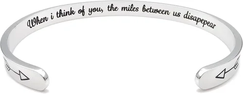 Miniatura 45 de Dczosily Pulseras inspiradoras para mujer, de acero inoxidable, pulseras motivacionales, regalos personalizados para mejores amigas
