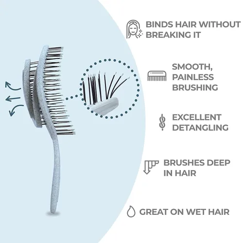 Miniatura 2 de Ninabella Cepillo desenredante para cabello para mujeres y hombres, no tira, cepillos alisadores para cabello lacio y rizado, cepillo desenredante