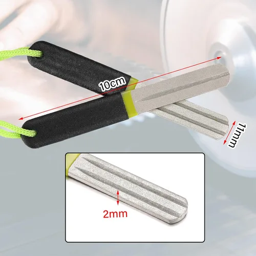 Miniatura 3 de Skylety 4 piezas de archivos de gancho para pesca de diamante con mango, sacapuntas de pesca portátil con grano fino y medio de doble cara, 4 Verde