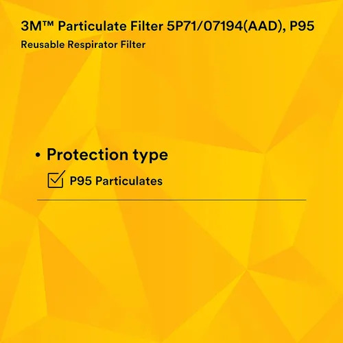 Miniatura 11 de 3M Filtro de repuesto para respirador 5P71, 5 pares, P95, debe usarse con respiradores 3M 5000 o cartuchos 3M serie 6000